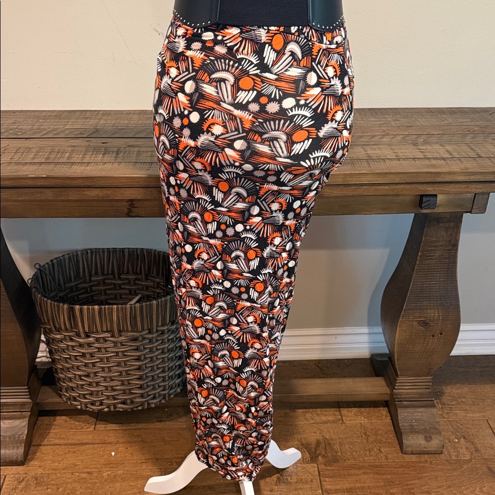 Free People Halter Dress - Black and Orange Pattern. Belt not included. - Picture 5 of 11